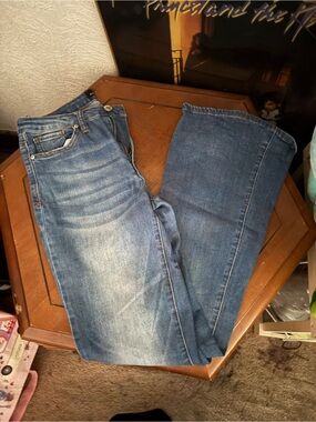Almost Famous women's Light Blue flare bootcut Jeans
